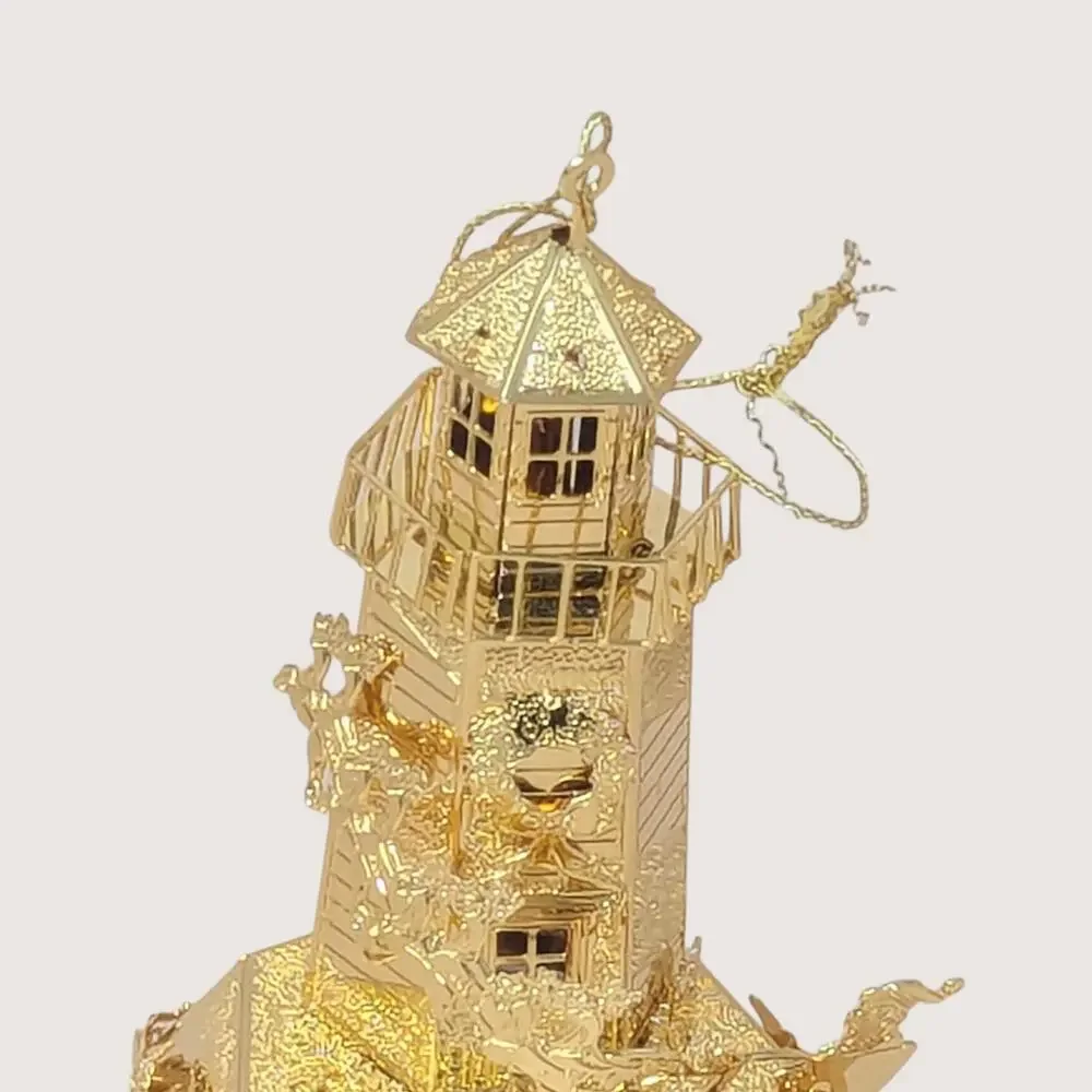 1998 Danbury Mint Gold Lighthouse Ornament
